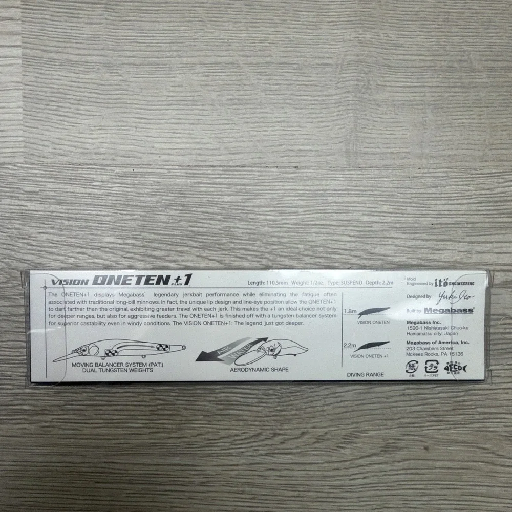Megabass Vision 110 Oneten + 1 Fishing‎ Lure. Brand New. Deep Range/ 110.5 mm